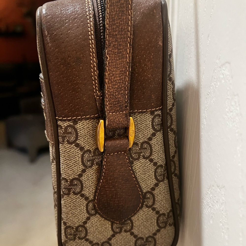 Vintage Gucci Ophidia Web Stripe Brown Canvas Leather Crossbody - Picture 5 of 16